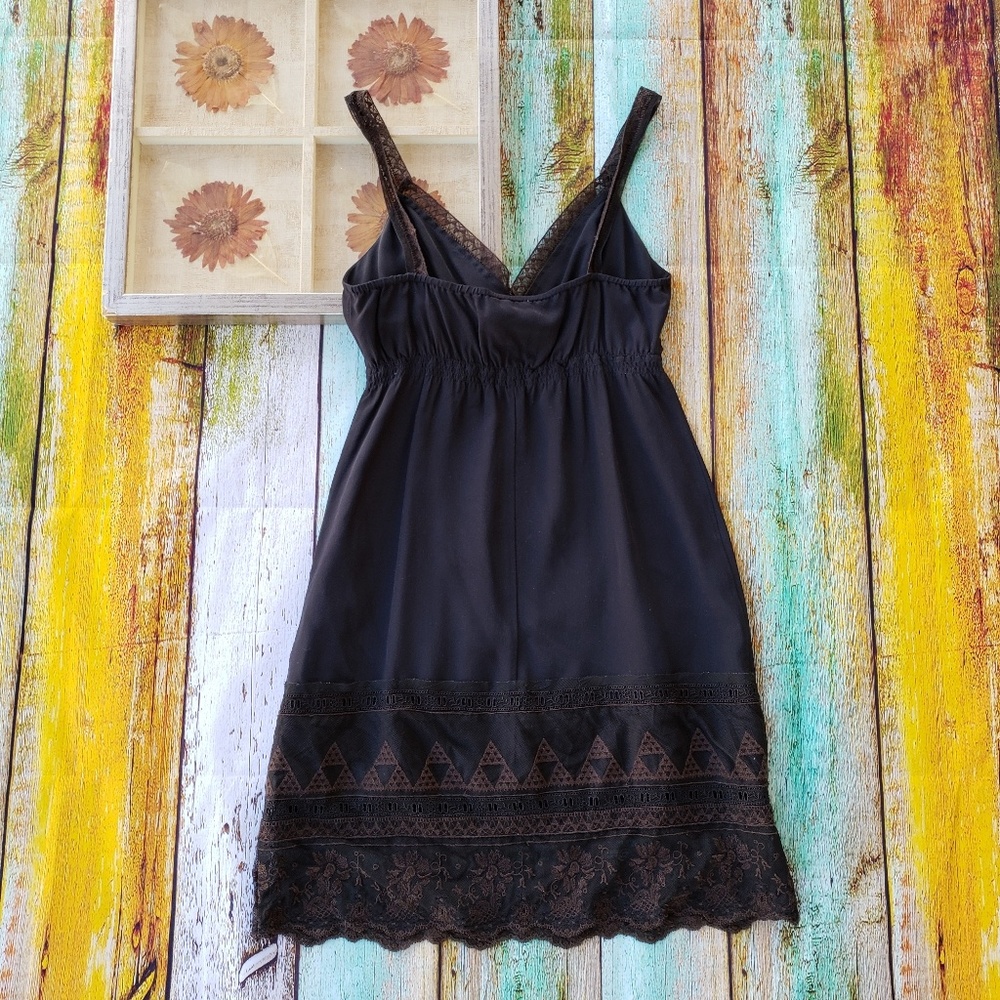 Cynthia Vincent Black Silk Lace Trim Slip Dress XS - Picture 5 of 7